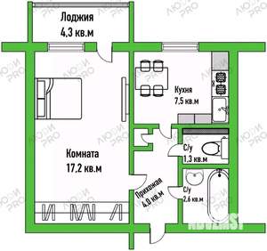 1-к квартира, вторичка, 33м2, 2/10 этаж