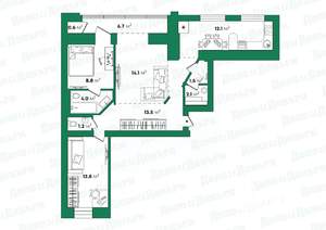 3-к квартира, вторичка, 77м2, 2/9 этаж