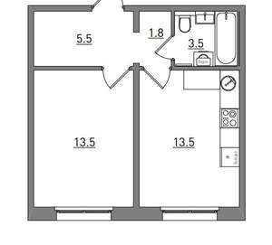 1-к квартира, вторичка, 38м2, 9/17 этаж