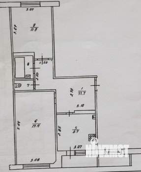 2-к квартира, вторичка, 54м2, 5/5 этаж