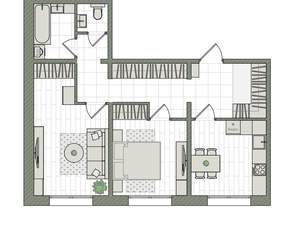 2-к квартира, вторичка, 59м2, 1/16 этаж