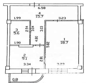 1-к квартира, вторичка, 49м2, 3/14 этаж