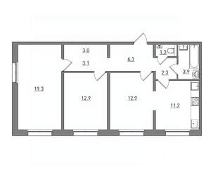 3-к квартира, вторичка, 76м2, 6/17 этаж