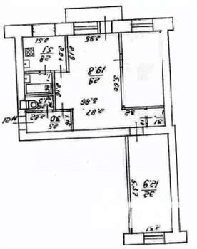 3-к квартира, вторичка, 59м2, 3/5 этаж