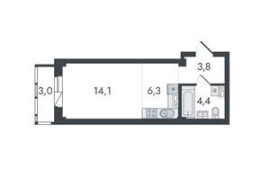 Студия квартира, вторичка, 32м2, 5/16 этаж