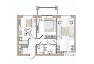 2-к квартира, вторичка, 66м2, 2/6 этаж