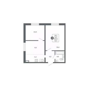 3-к квартира, вторичка, 53м2, 10/17 этаж