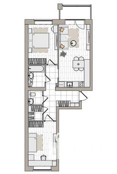 3-к квартира, вторичка, 71м2, 2/6 этаж