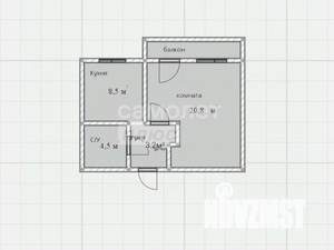 1-к квартира, вторичка, 31м2, 3/3 этаж