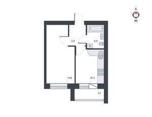 1-к квартира, вторичка, 36м2, 7/12 этаж