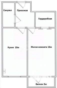 1-к квартира, вторичка, 34м2, 3/3 этаж