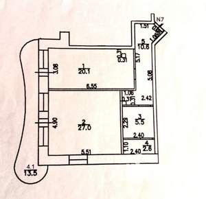2-к квартира, вторичка, 70м2, 2/9 этаж