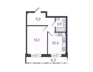 1-к квартира, вторичка, 45м2, 7/16 этаж