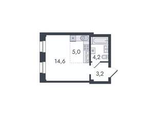 Студия квартира, вторичка, 27м2, 16/16 этаж