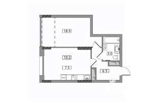 2-к квартира, вторичка, 48м2, 2/17 этаж