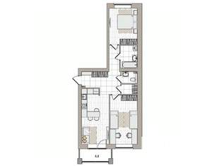 3-к квартира, вторичка, 70м2, 6/6 этаж