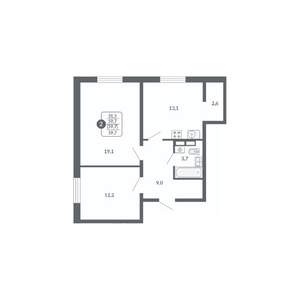 2-к квартира, вторичка, 60м2, 3/17 этаж