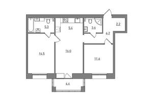 3-к квартира, вторичка, 69м2, 6/7 этаж