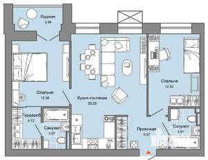 3-к квартира, вторичка, 70м2, 4/6 этаж