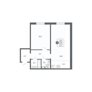 2-к квартира, вторичка, 66м2, 16/17 этаж