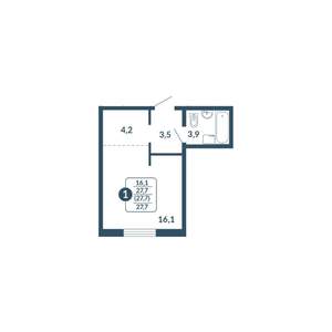 Студия квартира, вторичка, 28м2, 13/17 этаж