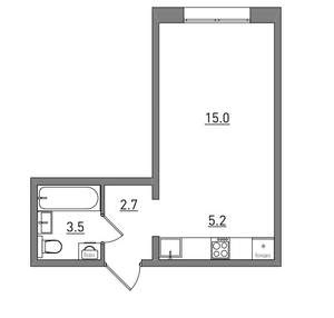 Студия квартира, вторичка, 26м2, 5/16 этаж