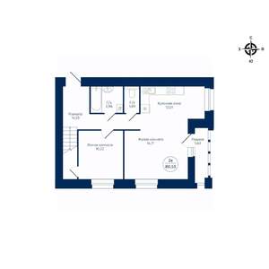 2-к квартира, строящийся дом, 81м2, 9/9 этаж