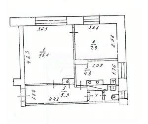 2-к квартира, вторичка, 33м2, 1/2 этаж