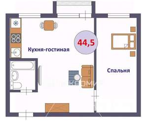 2-к квартира, вторичка, 45м2, 3/5 этаж