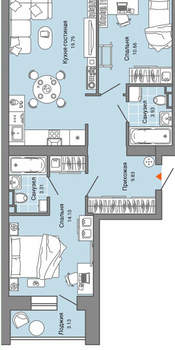 3-к квартира, вторичка, 63м2, 5/8 этаж