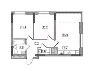 3-к квартира, вторичка, 60м2, 3/17 этаж