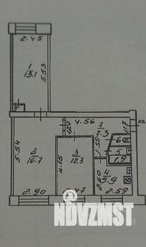 3-к квартира, вторичка, 57м2, 1/5 этаж