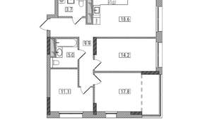 3-к квартира, вторичка, 80м2, 11/17 этаж