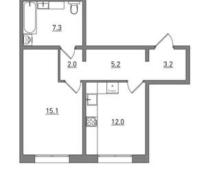 1-к квартира, вторичка, 45м2, 1/16 этаж