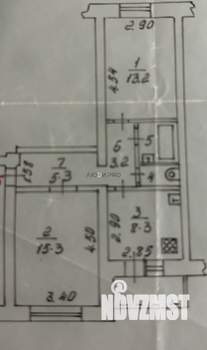 2-к квартира, вторичка, 53м2, 5/5 этаж