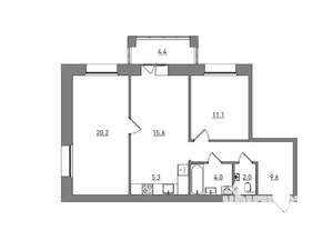 3-к квартира, вторичка, 72м2, 6/6 этаж