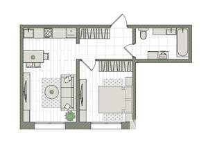 2-к квартира, вторичка, 40м2, 3/16 этаж