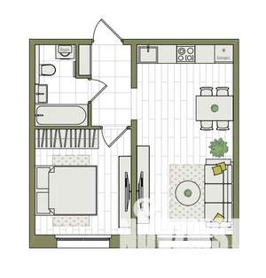 2-к квартира, вторичка, 38м2, 1/17 этаж