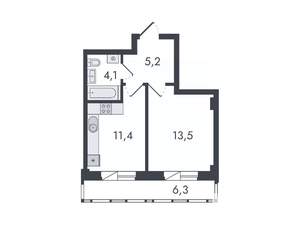 1-к квартира, вторичка, 41м2, 3/16 этаж
