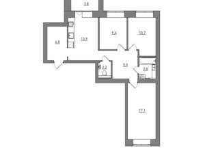 3-к квартира, вторичка, 77м2, 5/12 этаж