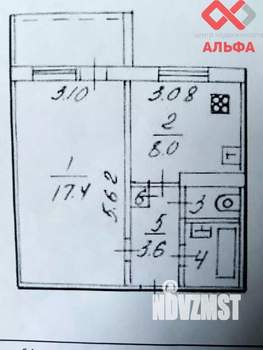 1-к квартира, вторичка, 33м2, 4/9 этаж