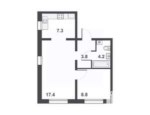 2-к квартира, вторичка, 42м2, 16/16 этаж
