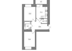 2-к квартира, вторичка, 60м2, 5/12 этаж