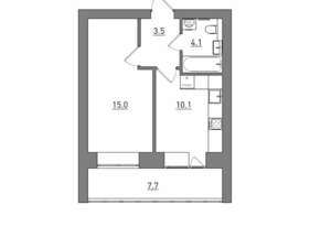 1-к квартира, вторичка, 40м2, 5/12 этаж