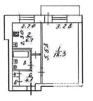 1-к квартира, вторичка, 33м2, 2/5 этаж