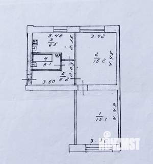 2-к квартира, вторичка, 45м2, 1/2 этаж
