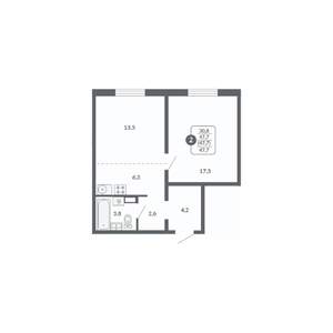 2-к квартира, вторичка, 48м2, 11/17 этаж