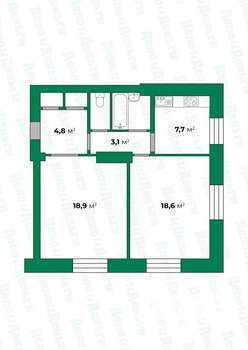 2-к квартира, вторичка, 59м2, 2/4 этаж