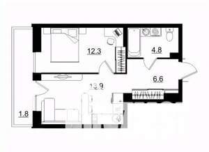 1-к квартира, вторичка, 39м2, 2/11 этаж