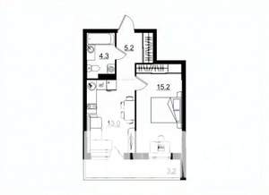 2-к квартира, строящийся дом, 41м2, 6/11 этаж